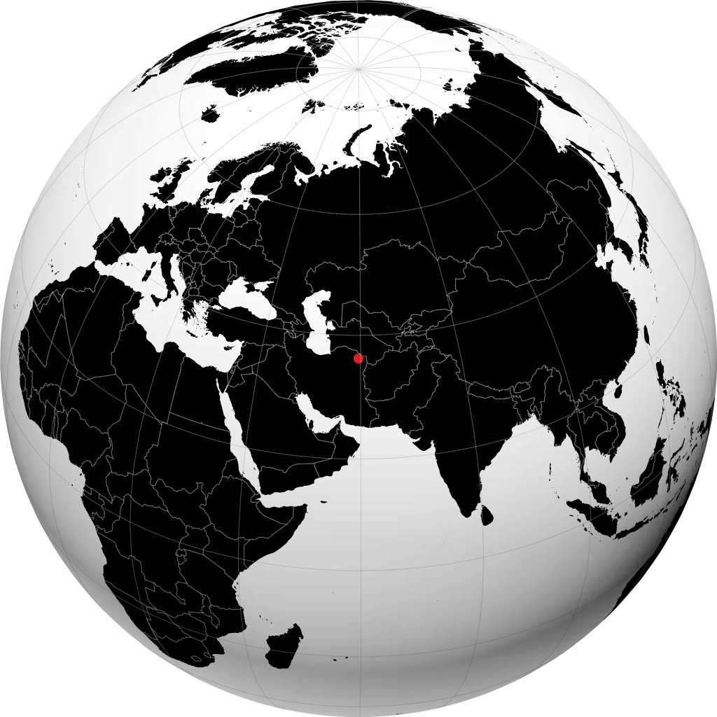 Mashhad sur le globe