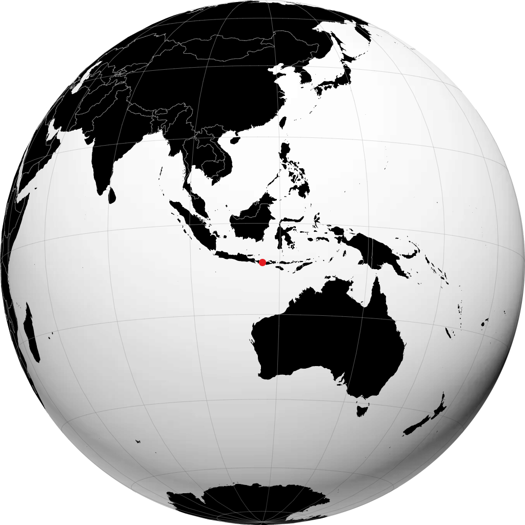 Mataram sur le globe