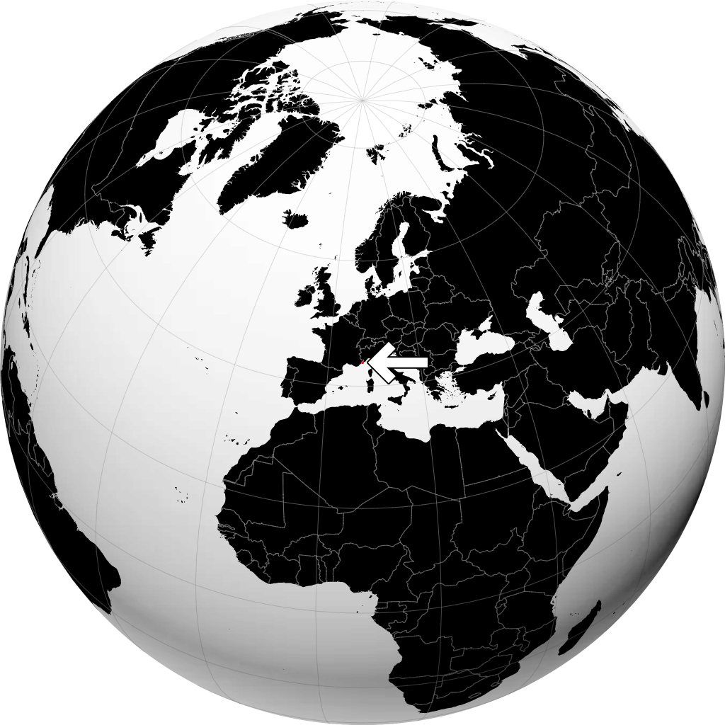 Monaco sur le globe