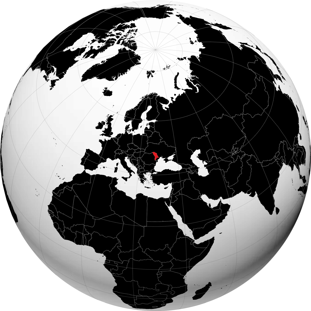 Moldavie sur le globe