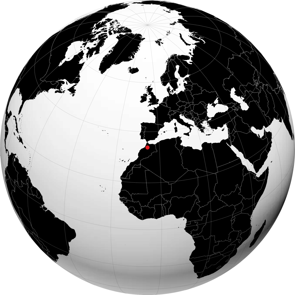 Meknès sur le globe