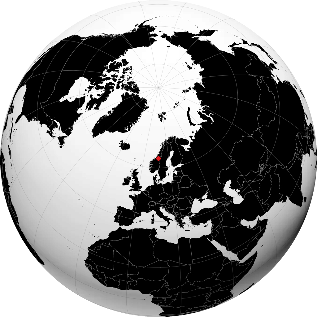 Meråker sur le globe