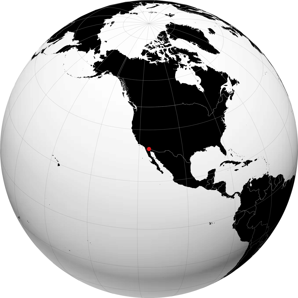 Mexicali sur le globe