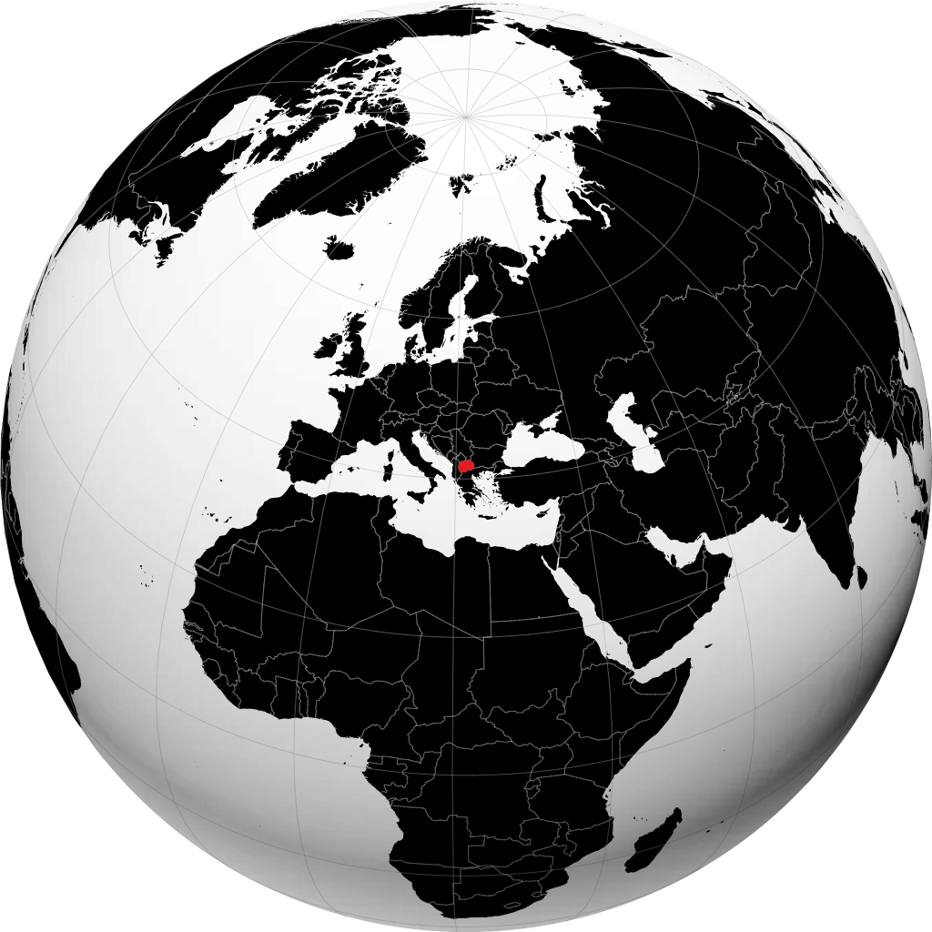Macédoine du Nord sur le globe