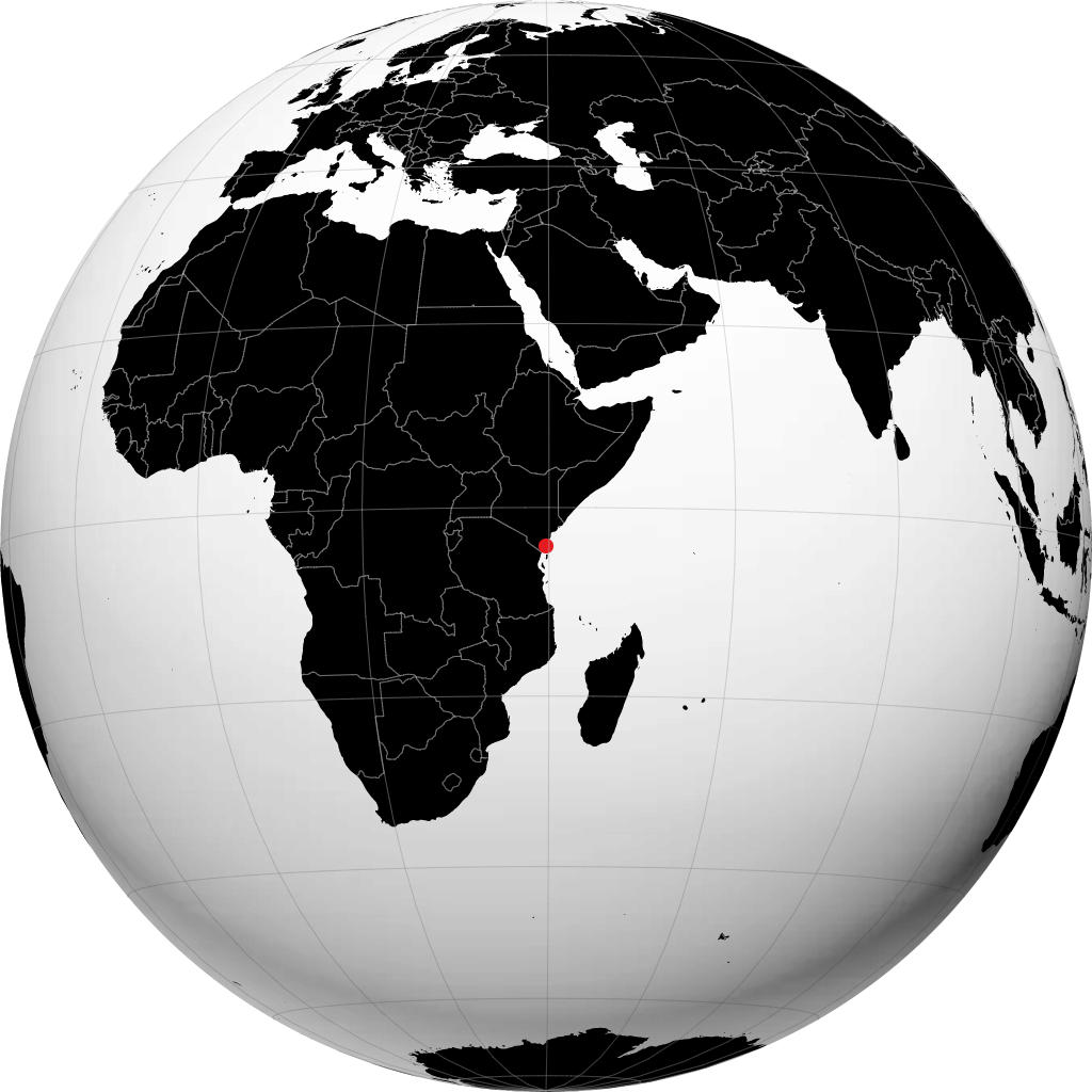 Mombasa sur le globe