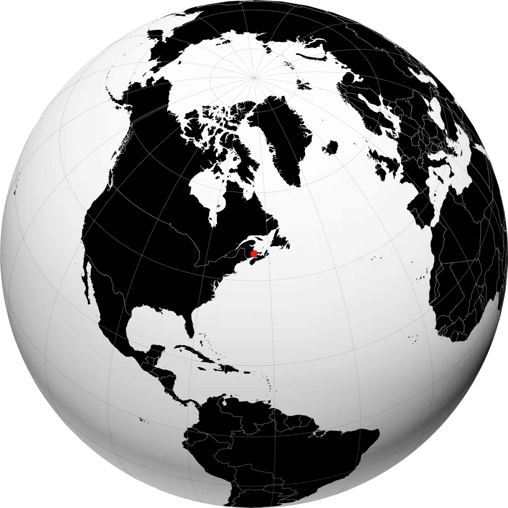Moncton sur le globe