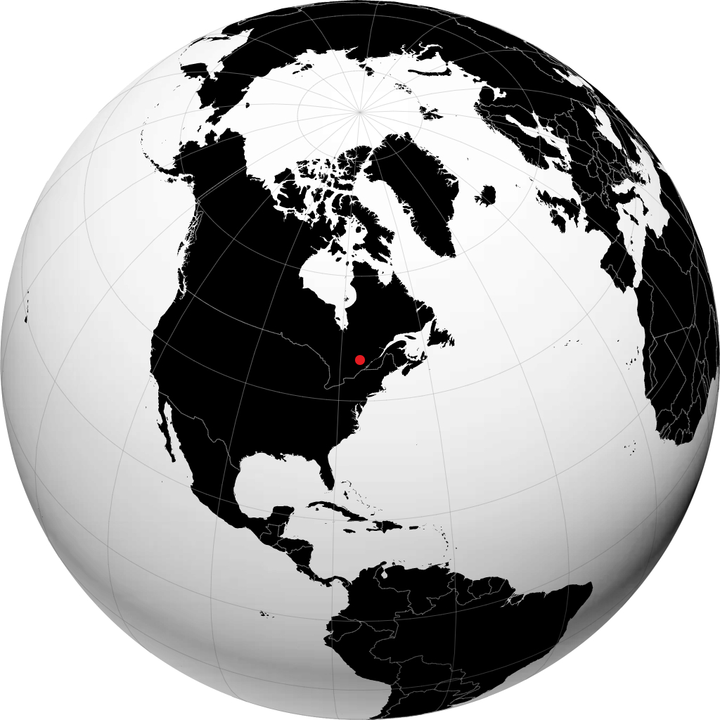 Mont-Laurier sur le globe