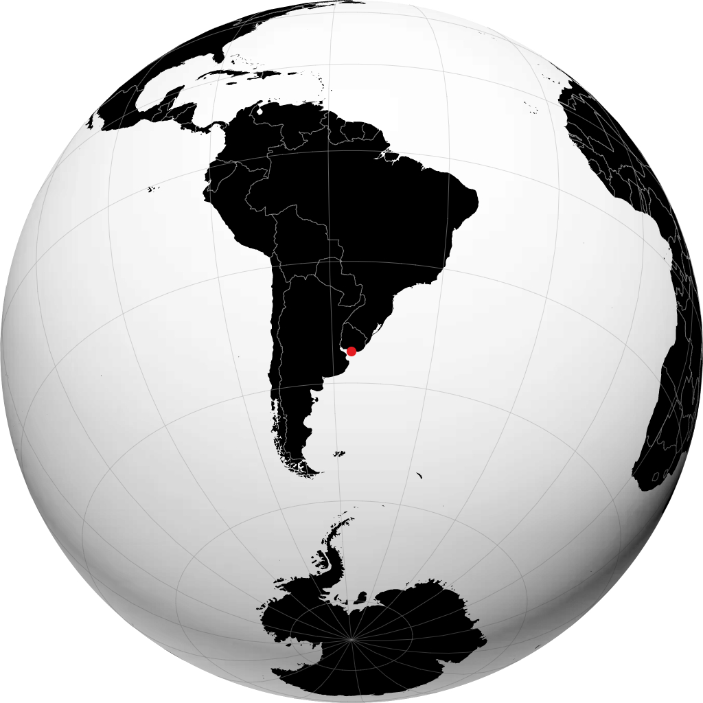 Montevideo sur le globe