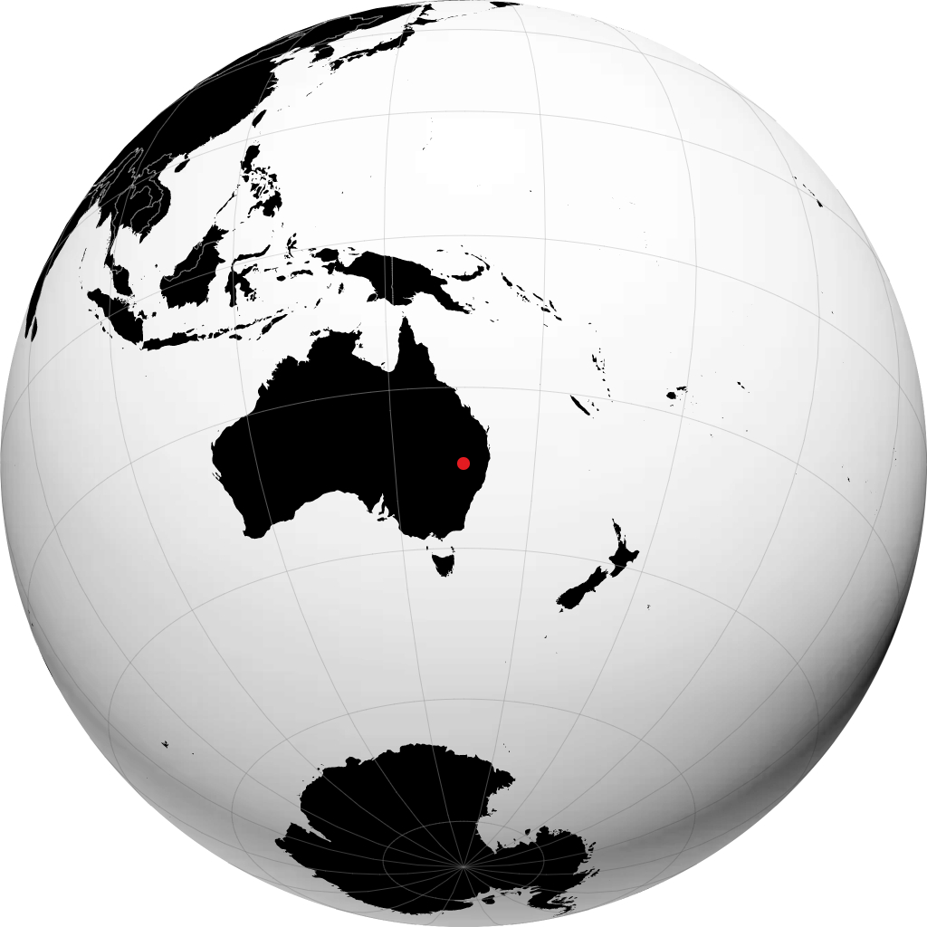 Moree sur le globe