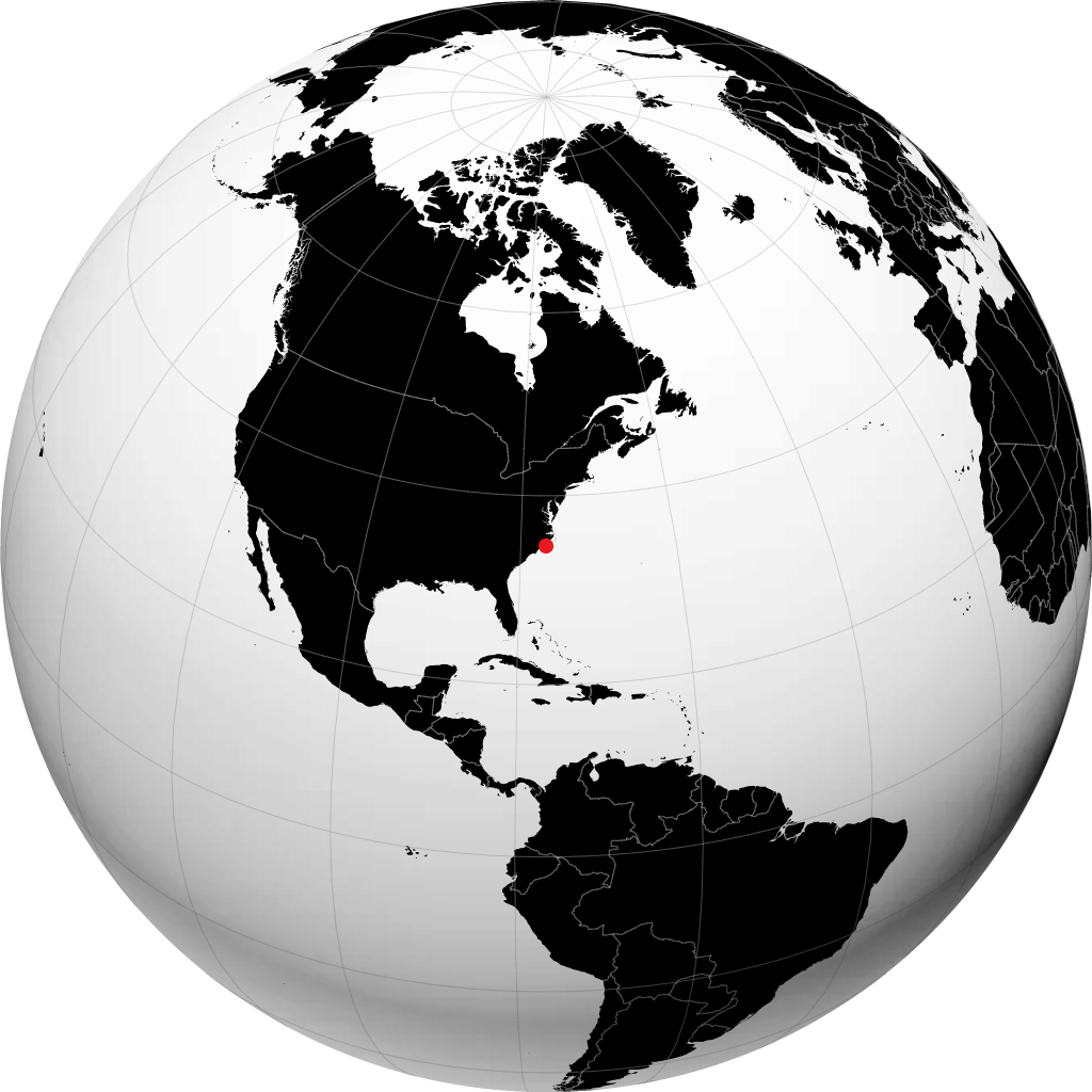 Morehead City sur le globe