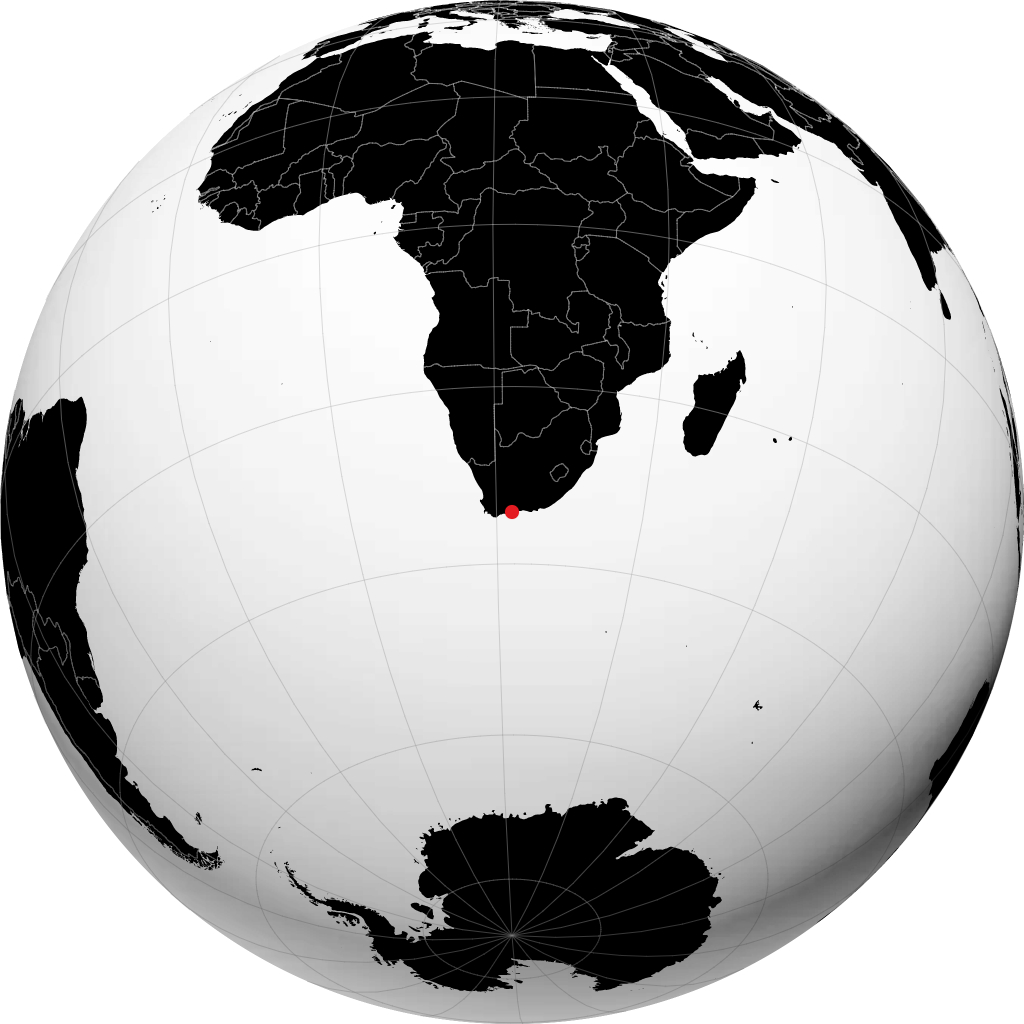 Baie de Mossel sur le globe