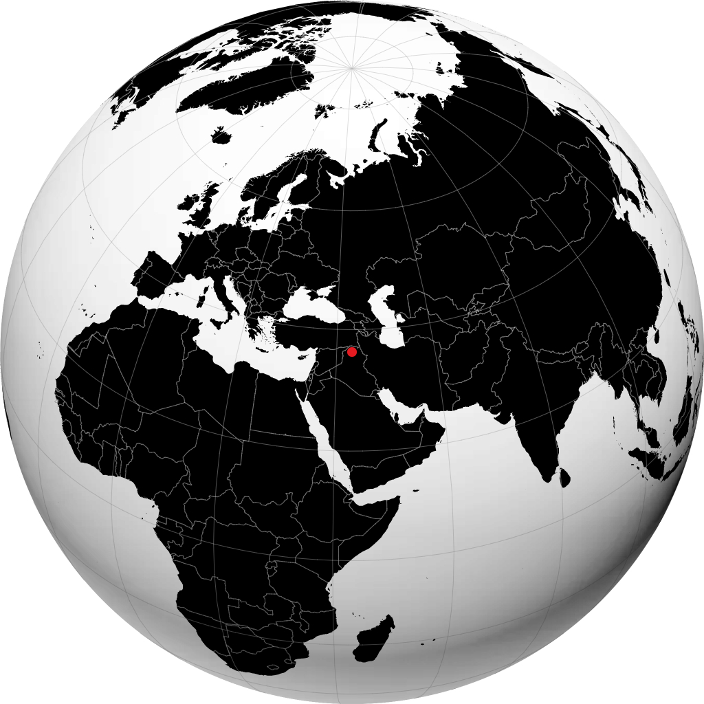 Mossoul sur le globe