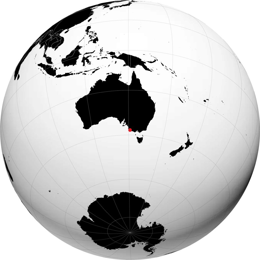 Mount Gambier sur le globe