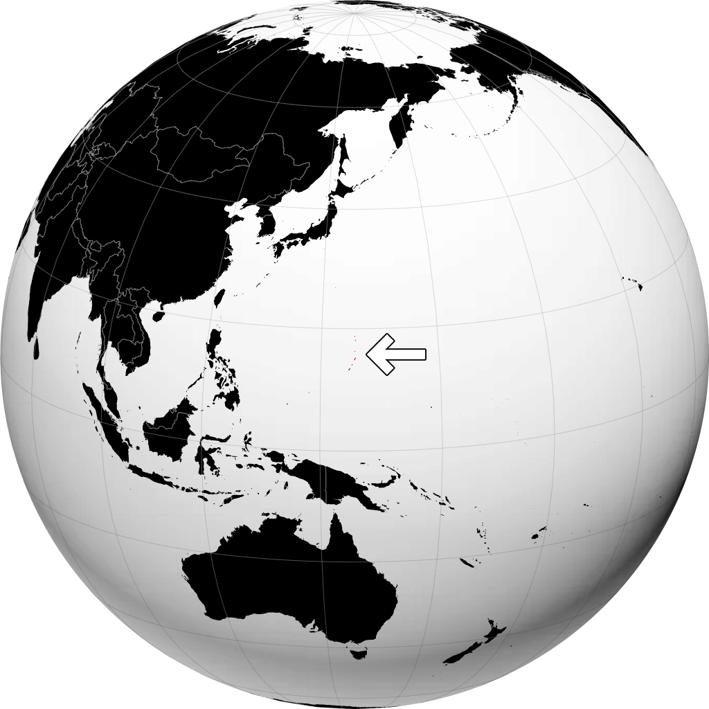 Îles Mariannes du Nord sur le globe