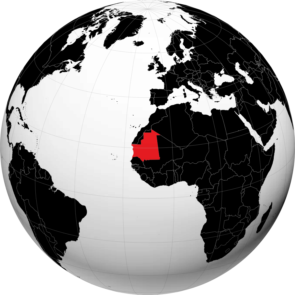 Mauritanie sur le globe