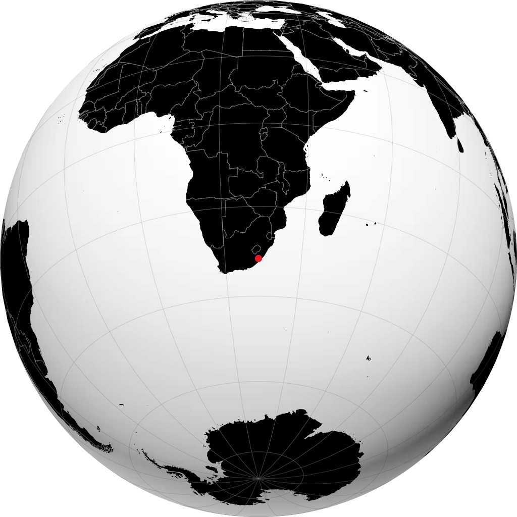 Mthatha sur le globe