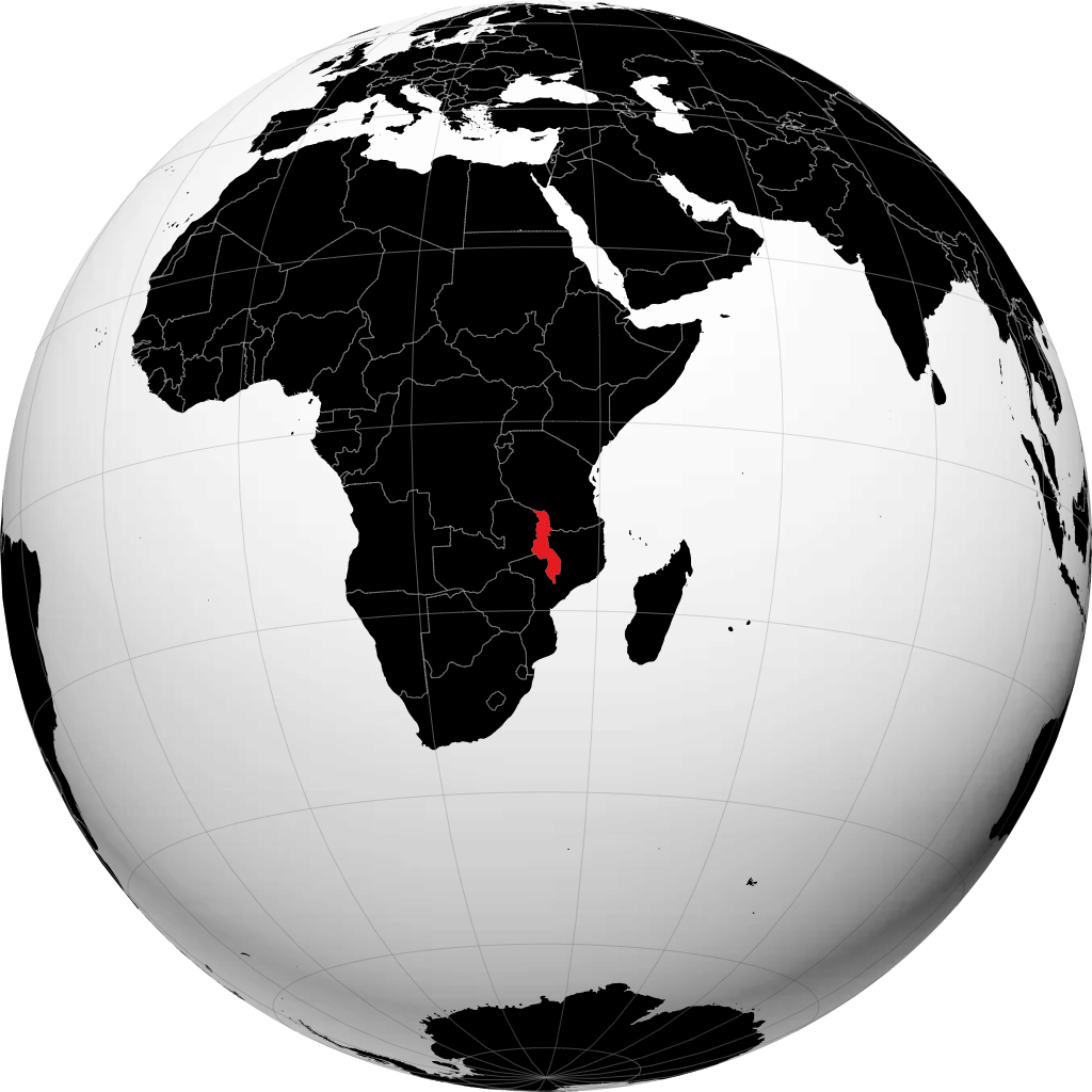 Malawi sur le globe
