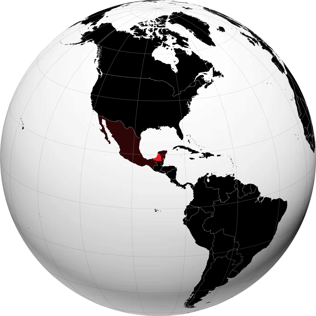 État de Campeche sur le globe