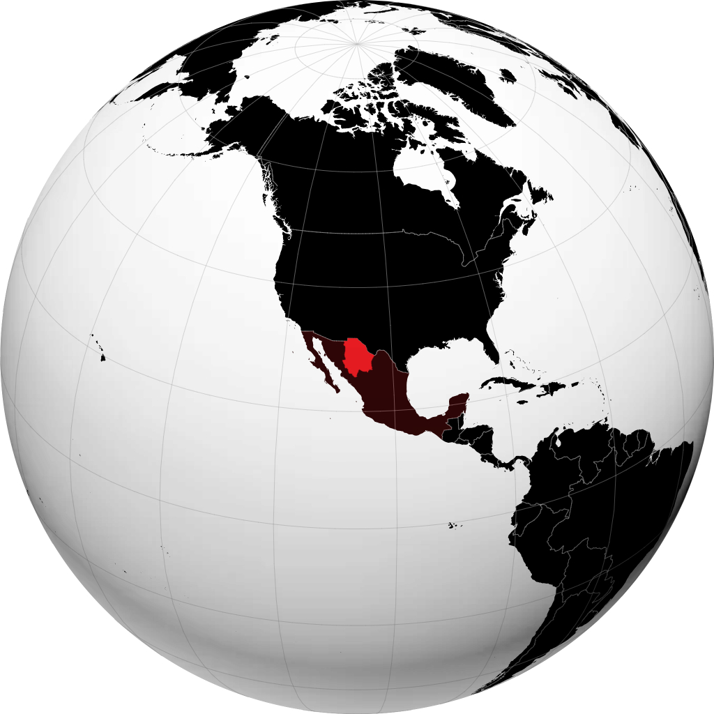 État de Chihuahua sur le globe