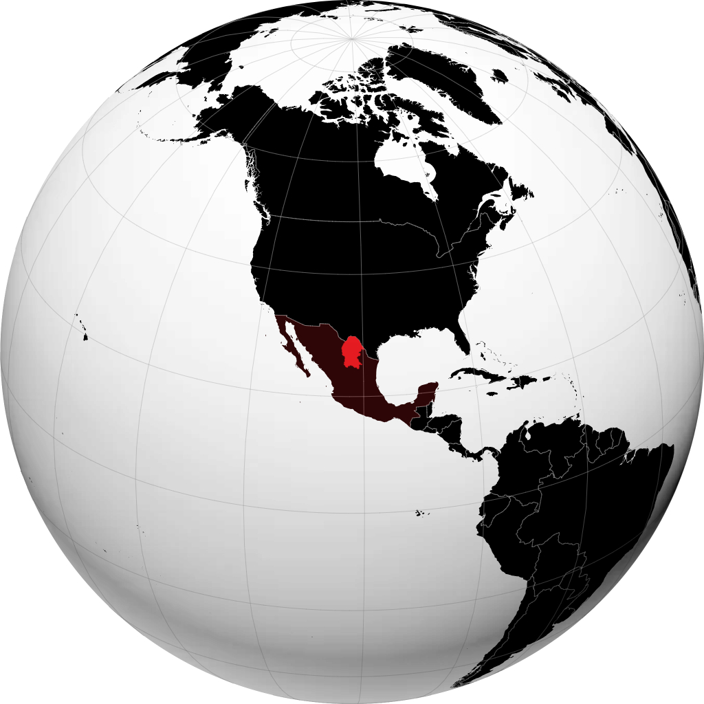 État de Coahuila sur le globe