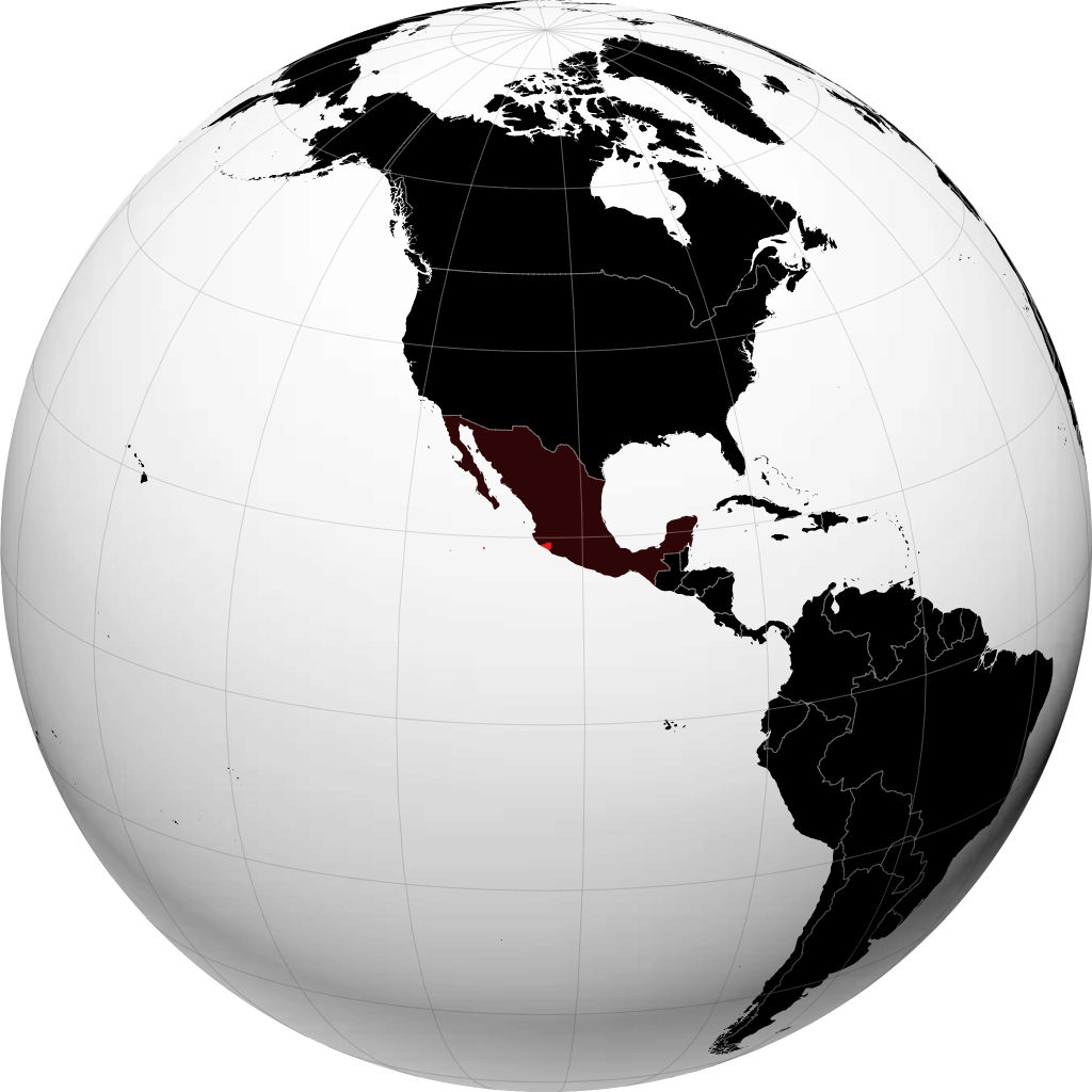 État de Colima sur le globe