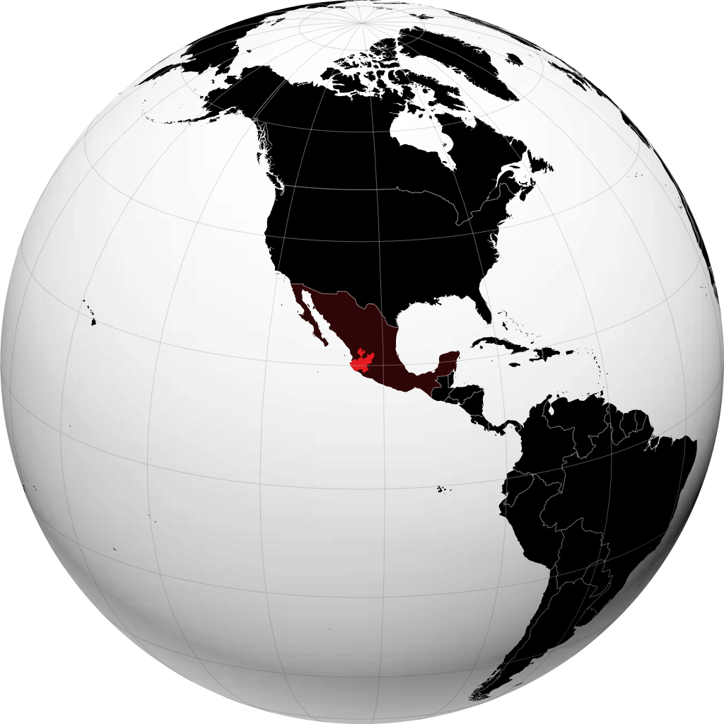 État de Jalisco sur le globe
