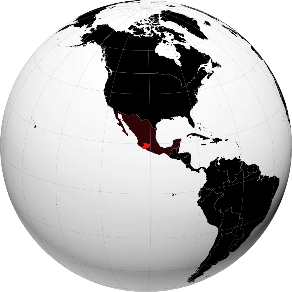 État de Michoacán sur le globe