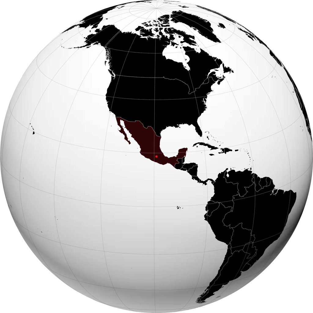 État de Morelos sur le globe