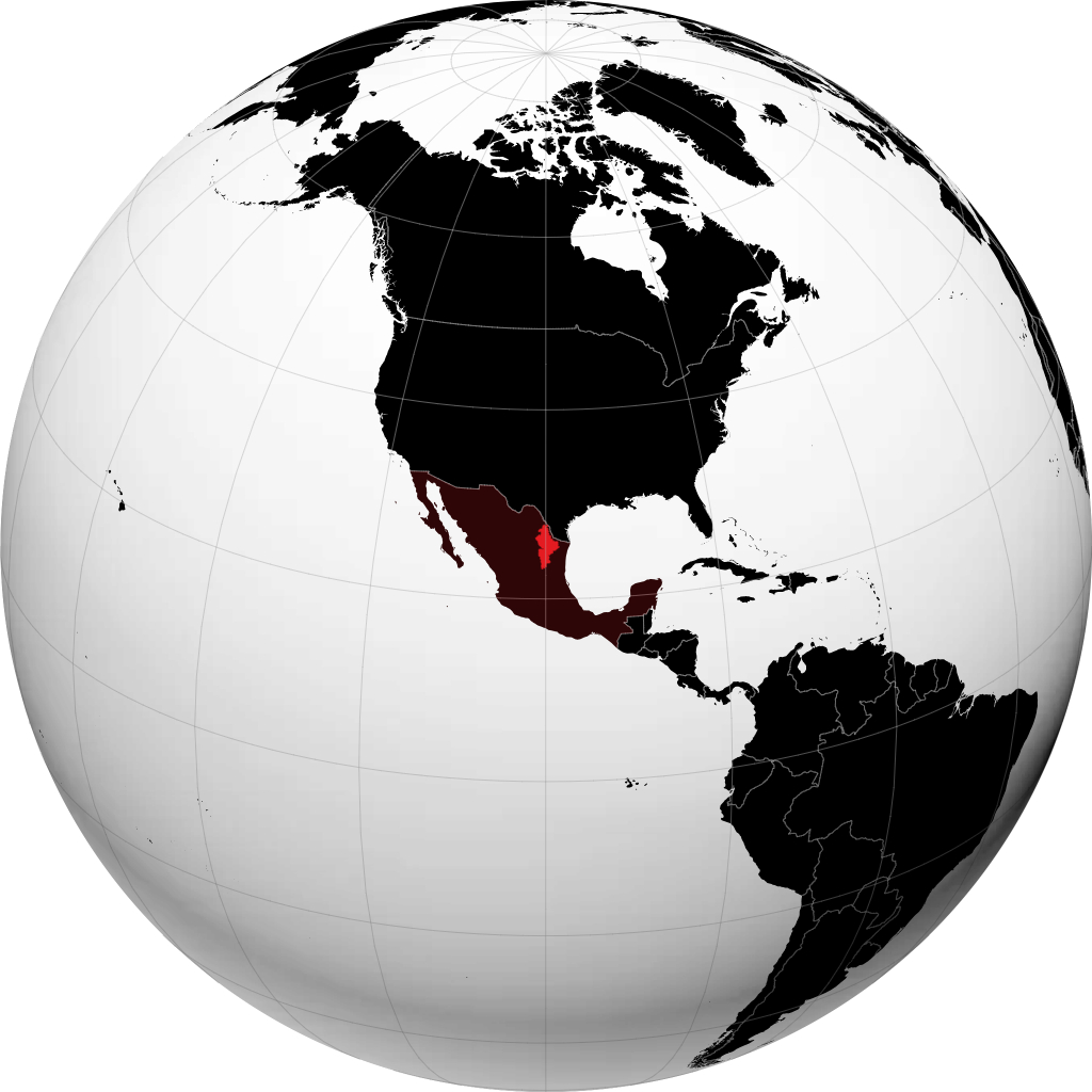 État de Nuevo León sur le globe
