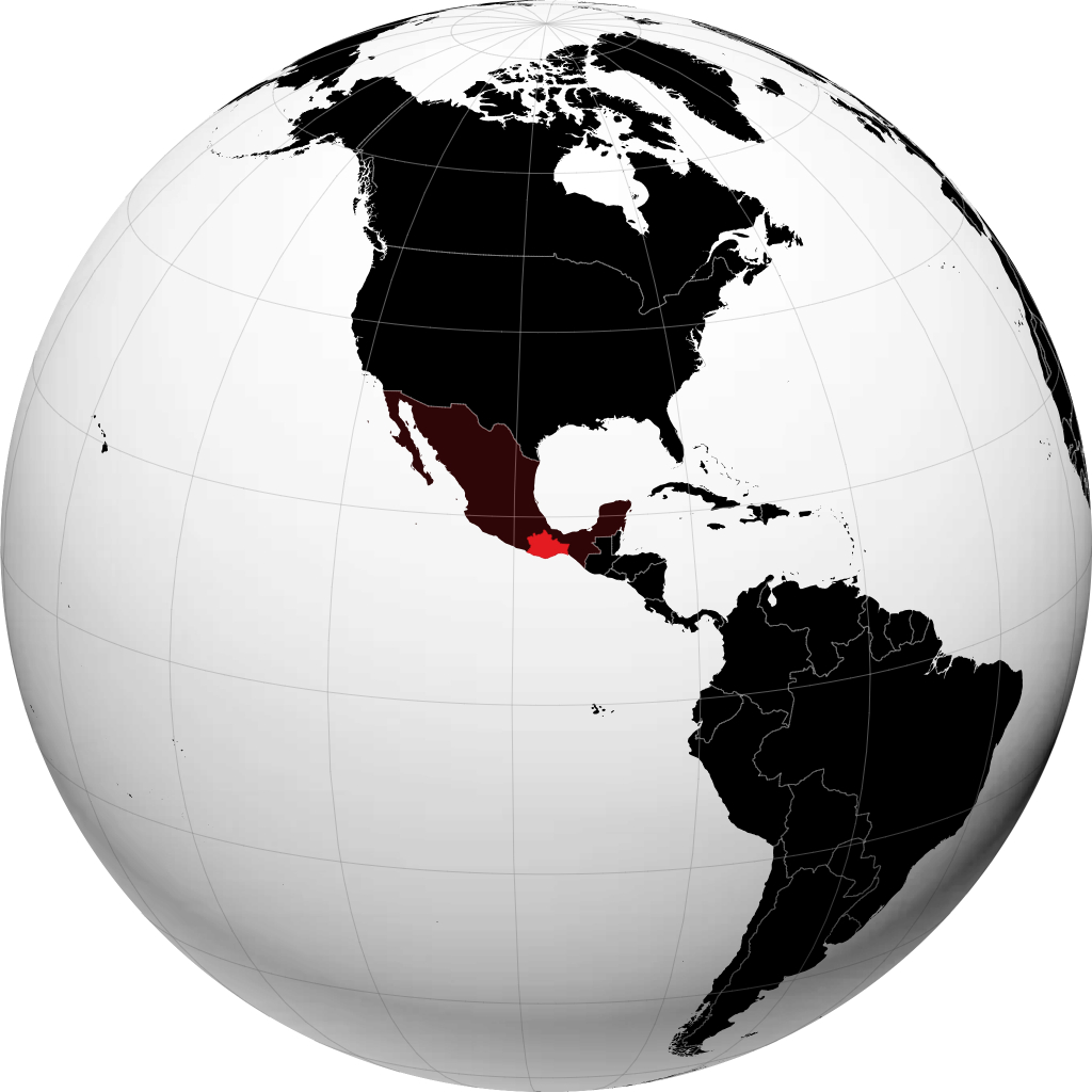 État de Oaxaca sur le globe