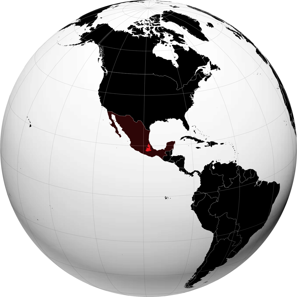 État de Puebla sur le globe