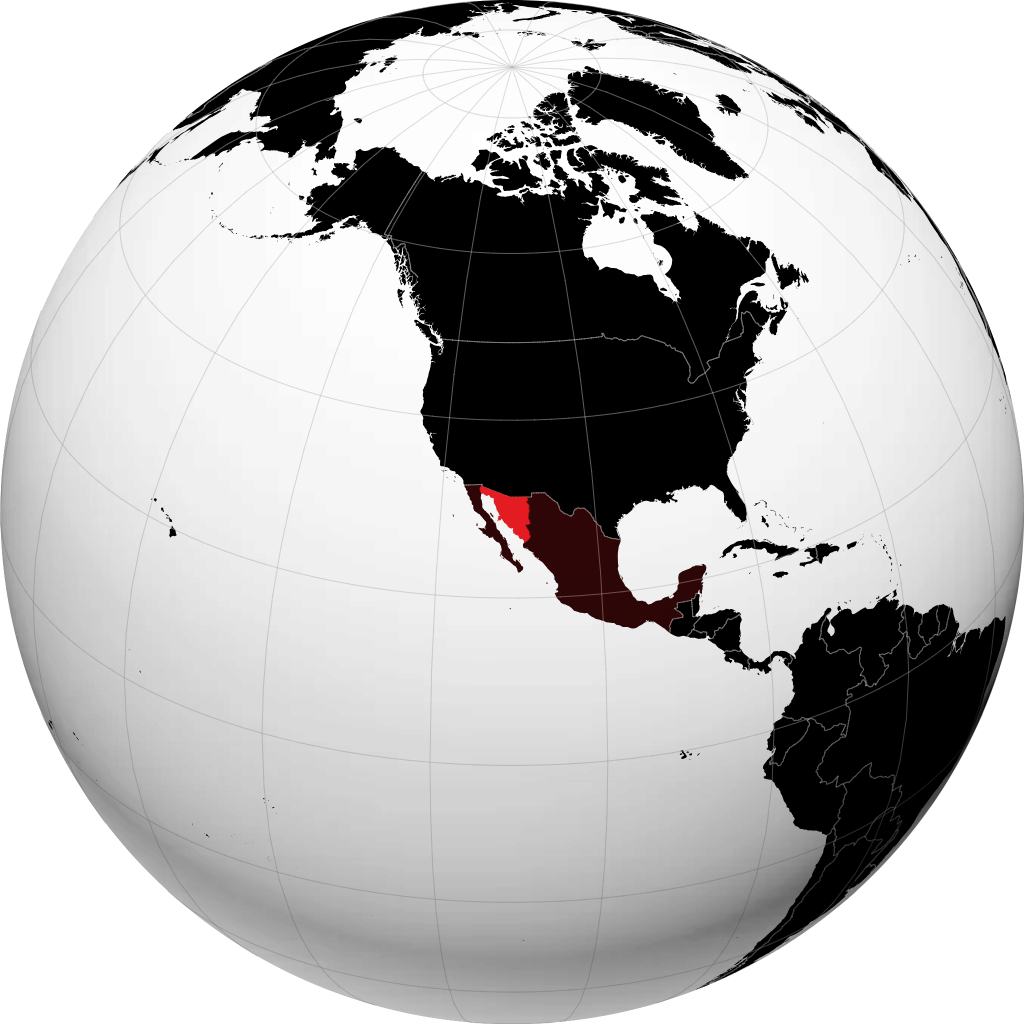 État de Sonora sur le globe
