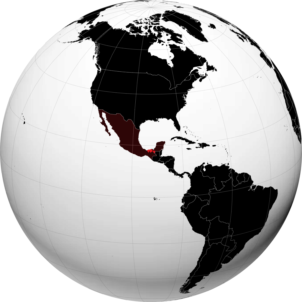 État de Tabasco sur le globe