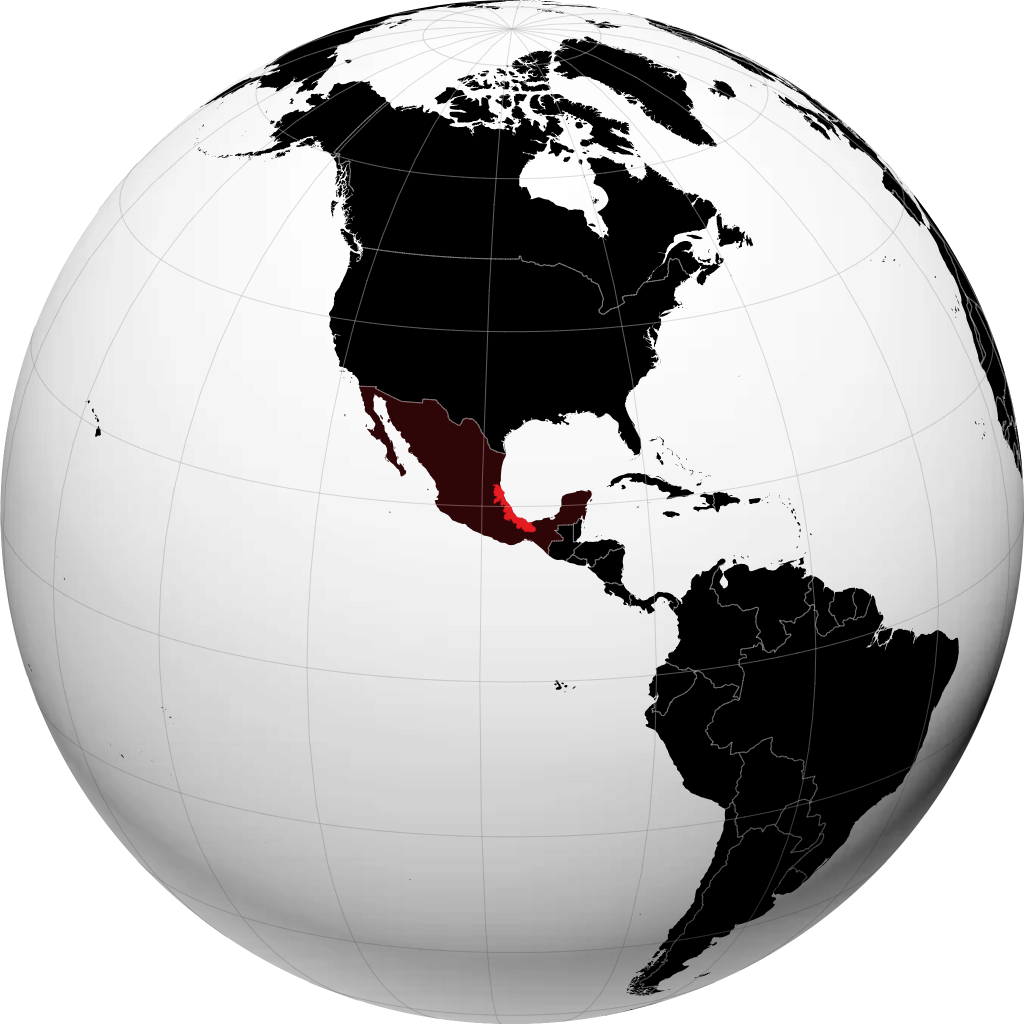 État de Veracruz sur le globe