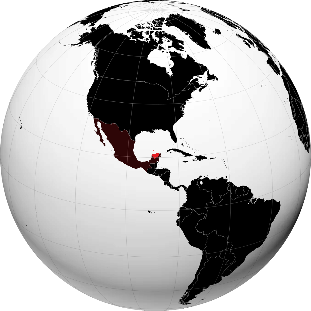 État du Yucatán sur le globe