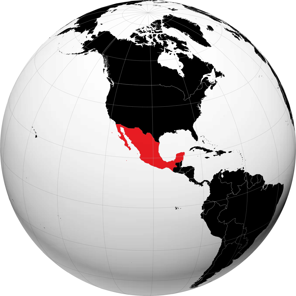 Mexique sur le globe