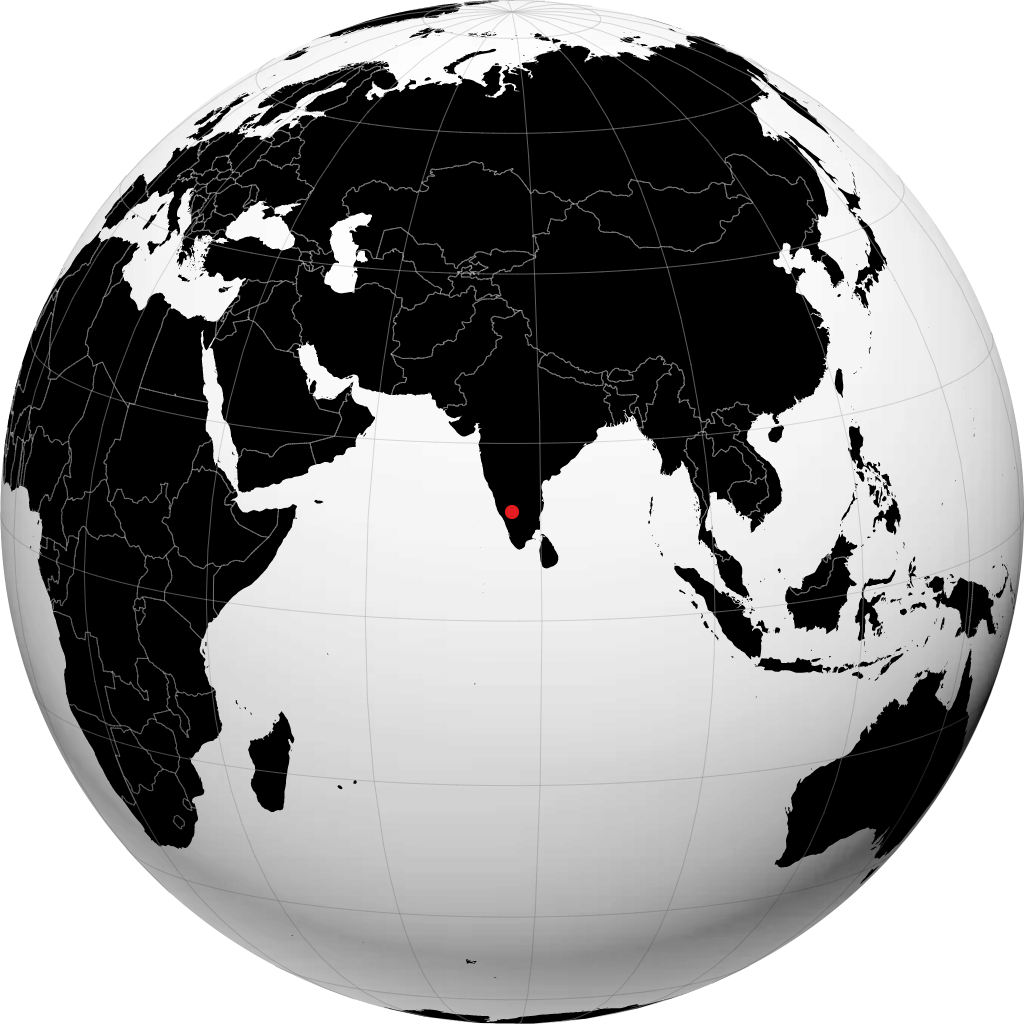 Mysore sur le globe
