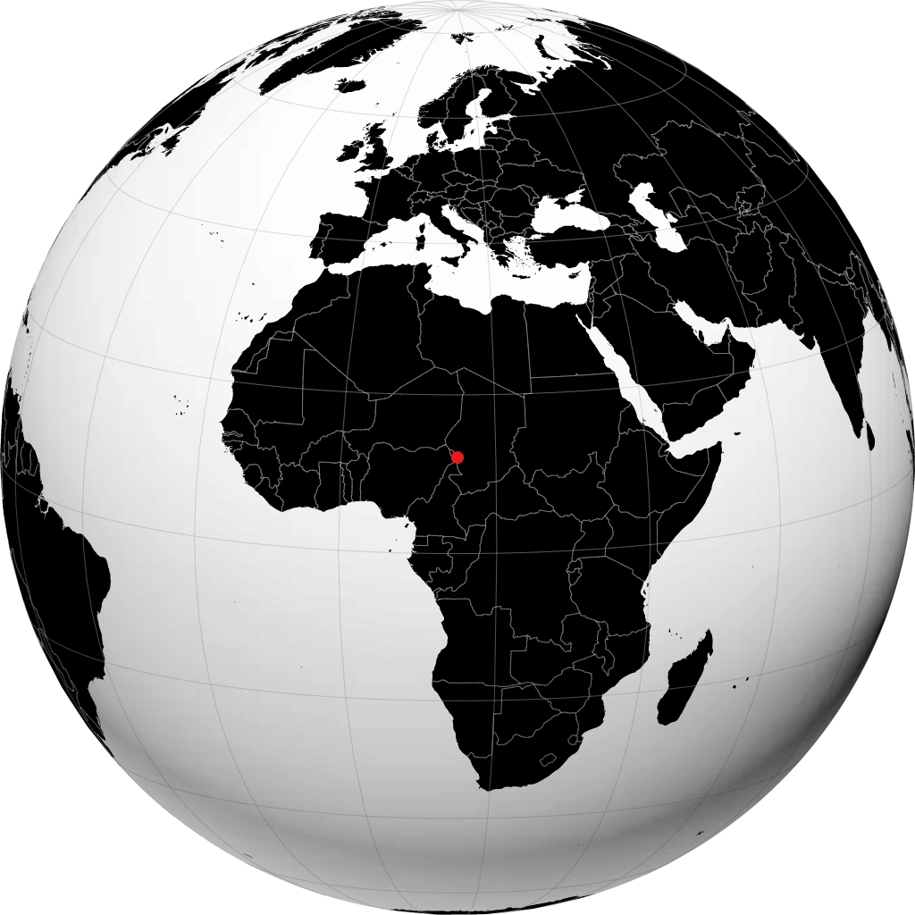 N'Djamena sur le globe
