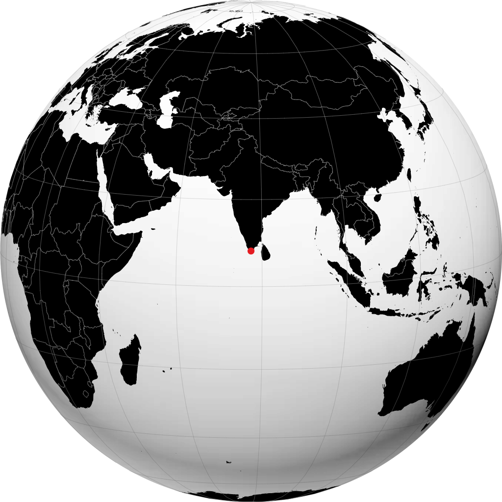 Nagercoil sur le globe