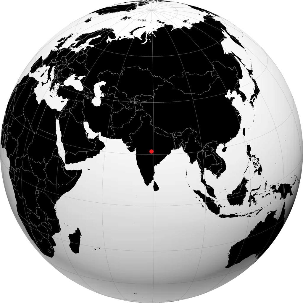 Nagpur sur le globe