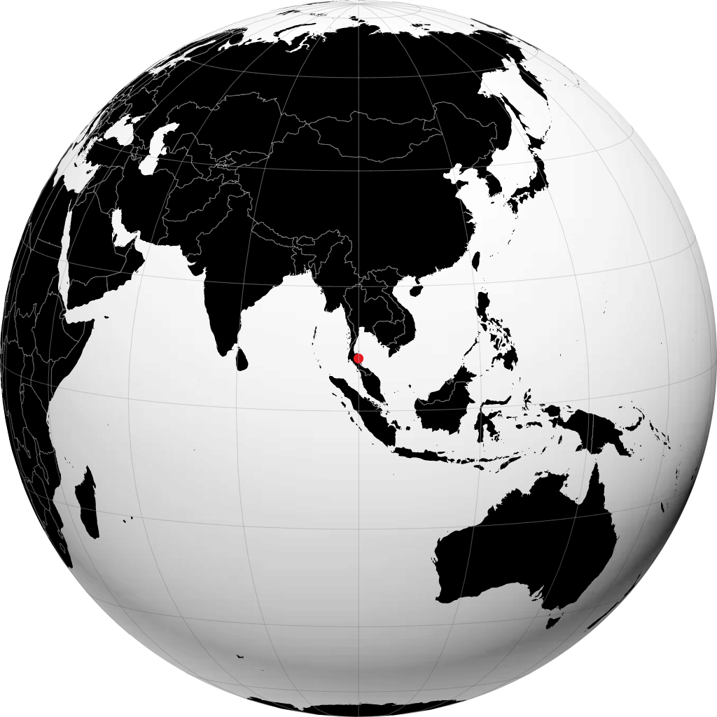 Nakhon Si Thammarat sur le globe