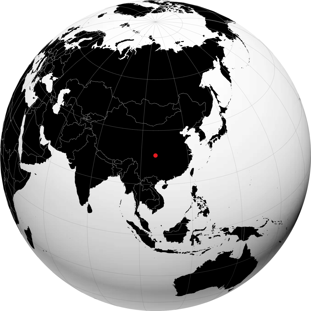 Nanchong sur le globe