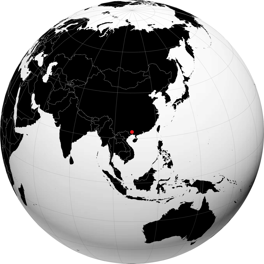 Nanning sur le globe
