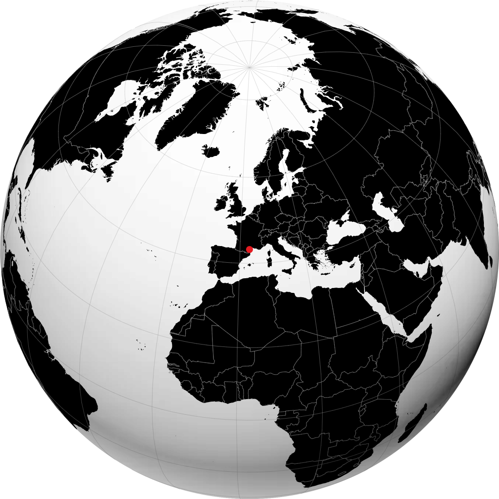 Narbonne sur le globe