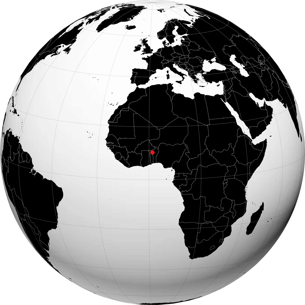 Natitingou sur le globe