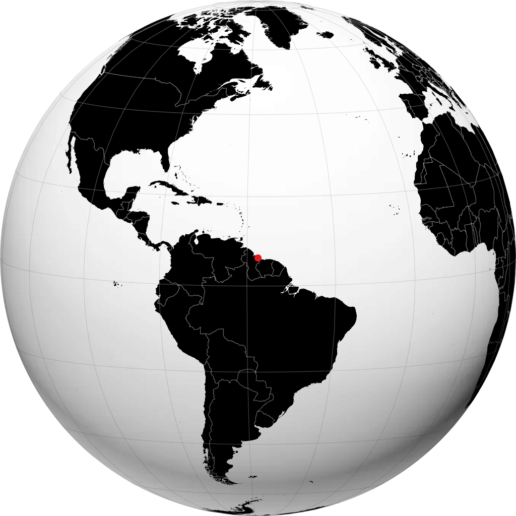 New Amsterdam sur le globe