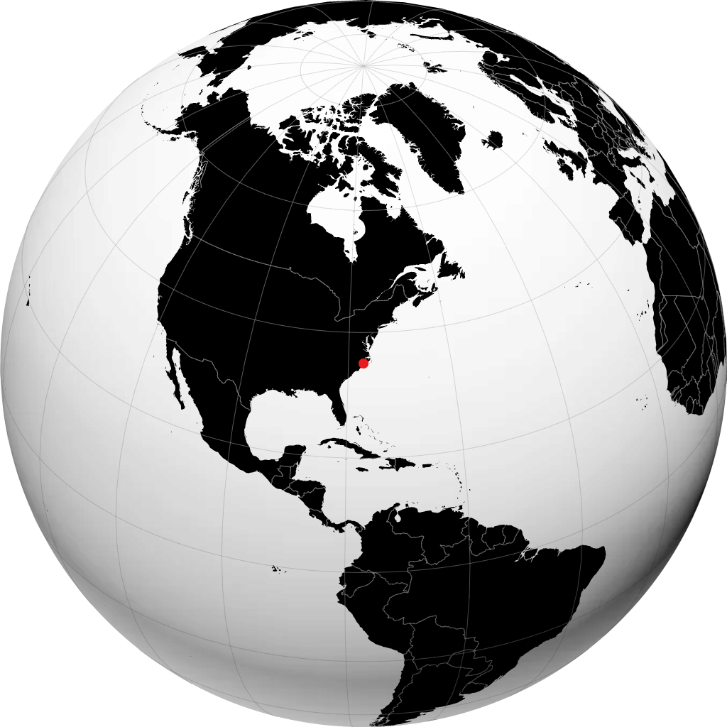 New Bern sur le globe