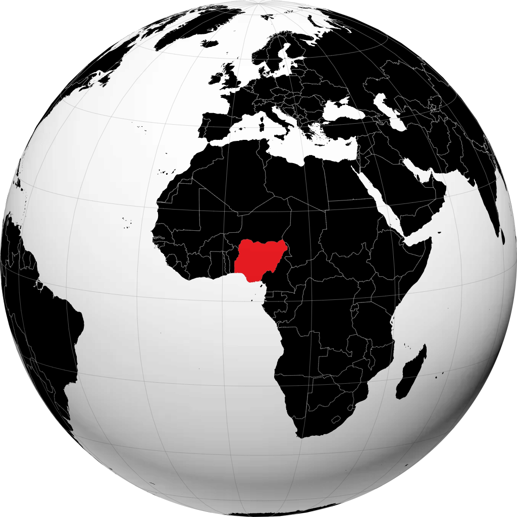 Nigéria sur le globe