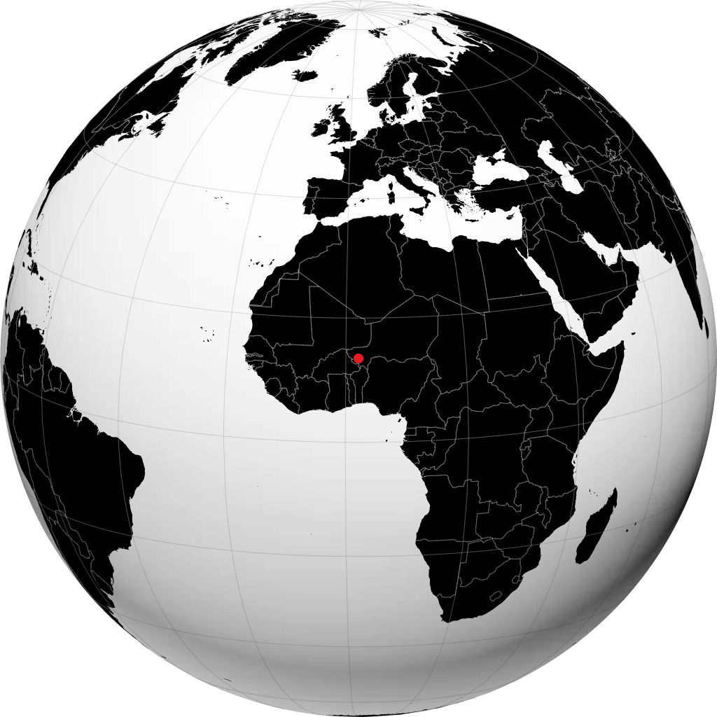 Niamey sur le globe