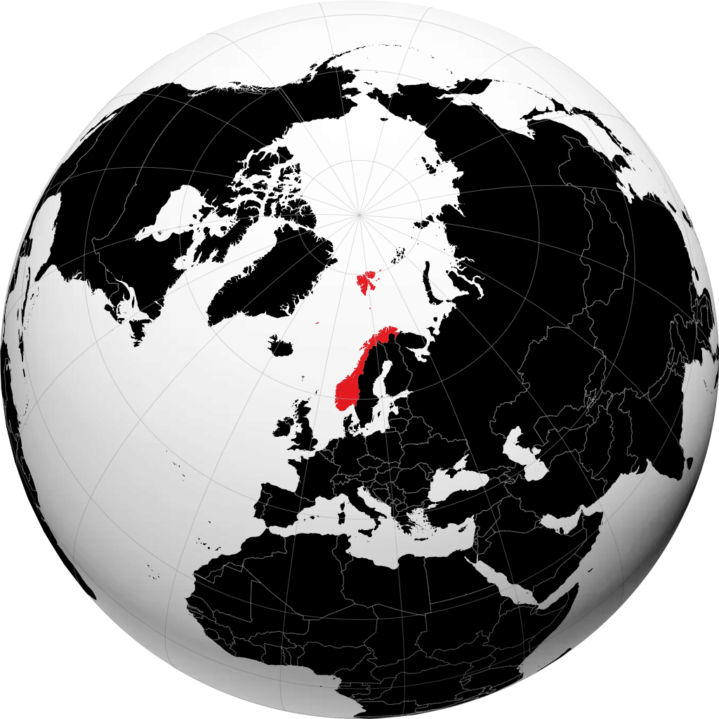 Norvège sur le globe